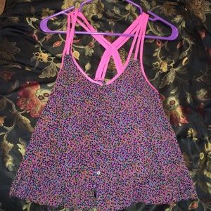 Criss Cross Floral Tank